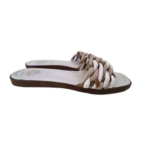 Vince Camuto Erma Woven Sandals, Tan & White, 10 - Picture 4 of 6